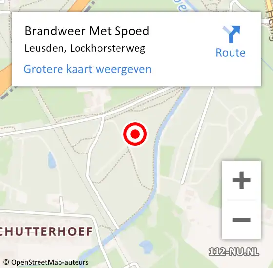 Locatie op kaart van de 112 melding: Brandweer Met Spoed Naar Leusden, Lockhorsterweg op 11 augustus 2021 12:01