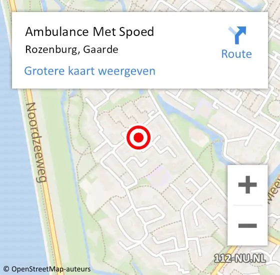 Locatie op kaart van de 112 melding: Ambulance Met Spoed Naar Rozenburg, Gaarde op 11 augustus 2021 12:26