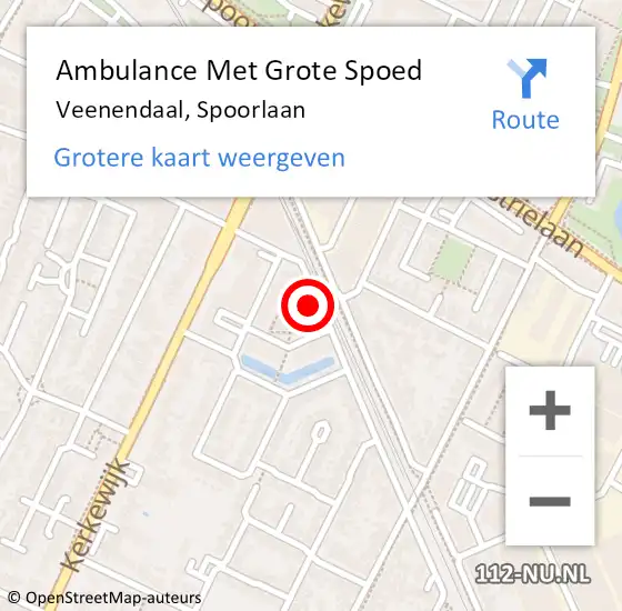 Locatie op kaart van de 112 melding: Ambulance Met Grote Spoed Naar Veenendaal, Spoorlaan op 11 augustus 2021 12:49