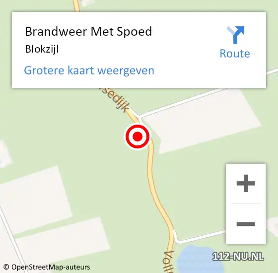 Locatie op kaart van de 112 melding: Brandweer Met Spoed Naar Blokzijl op 11 augustus 2021 13:40