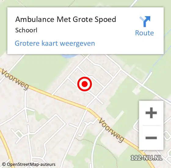 Locatie op kaart van de 112 melding: Ambulance Met Grote Spoed Naar Schoorl op 11 augustus 2021 14:43