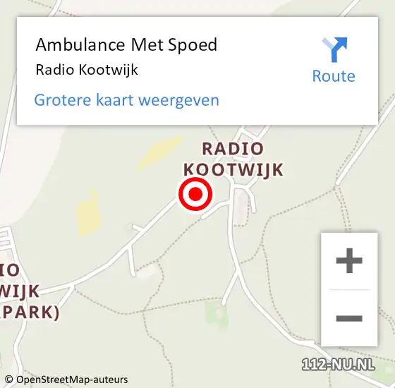 Locatie op kaart van de 112 melding: Ambulance Met Spoed Naar Radio Kootwijk op 11 augustus 2021 14:54