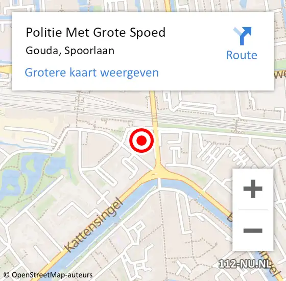 Locatie op kaart van de 112 melding: Politie Met Grote Spoed Naar Gouda, Spoorlaan op 11 augustus 2021 15:06