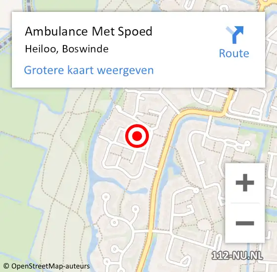 Locatie op kaart van de 112 melding: Ambulance Met Spoed Naar Heiloo, Boswinde op 11 augustus 2021 15:27