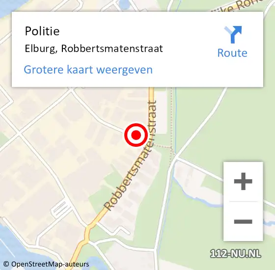 Locatie op kaart van de 112 melding: Politie Elburg, Robbertsmatenstraat op 11 augustus 2021 15:45