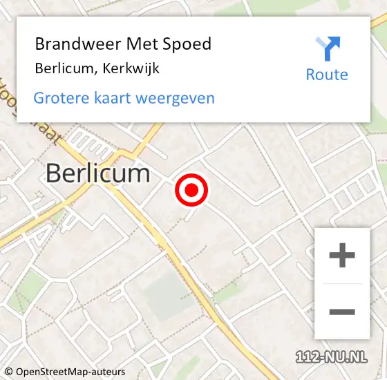 Locatie op kaart van de 112 melding: Brandweer Met Spoed Naar Berlicum, Kerkwijk op 11 augustus 2021 15:53