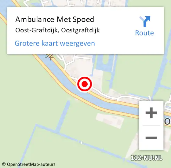 Locatie op kaart van de 112 melding: Ambulance Met Spoed Naar Oost-Graftdijk, Oostgraftdijk op 11 augustus 2021 15:59