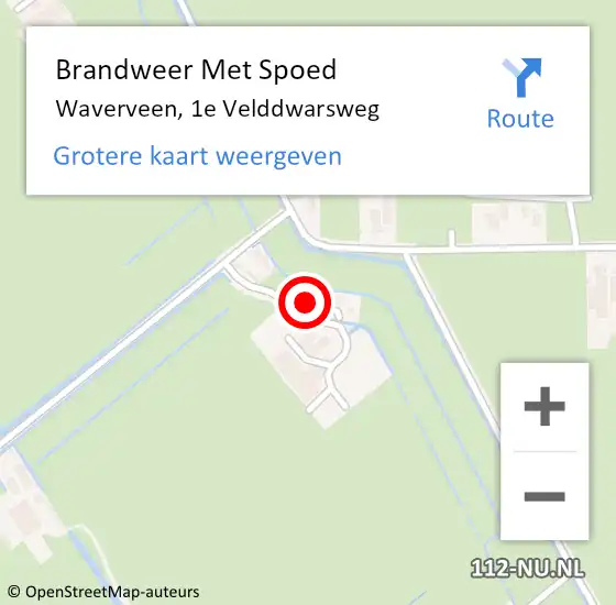 Locatie op kaart van de 112 melding: Brandweer Met Spoed Naar Waverveen, 1e Velddwarsweg op 11 augustus 2021 16:32