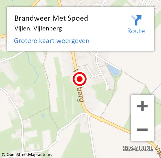 Locatie op kaart van de 112 melding: Brandweer Met Spoed Naar Vijlen, Vijlenberg op 11 augustus 2021 16:58