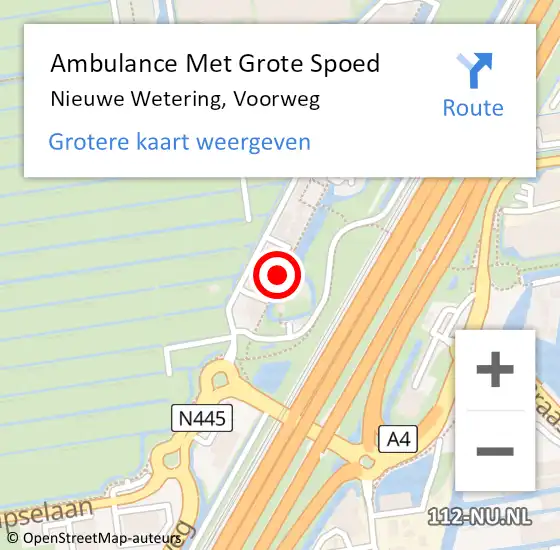 Locatie op kaart van de 112 melding: Ambulance Met Grote Spoed Naar Nieuwe Wetering, Voorweg op 11 augustus 2021 16:58