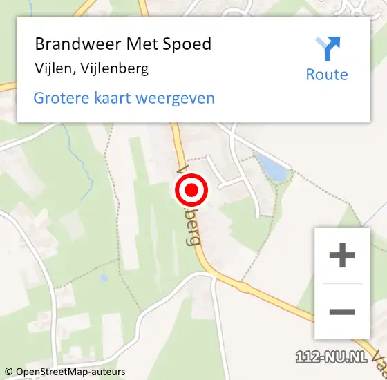 Locatie op kaart van de 112 melding: Brandweer Met Spoed Naar Vijlen, Vijlenberg op 11 augustus 2021 17:02