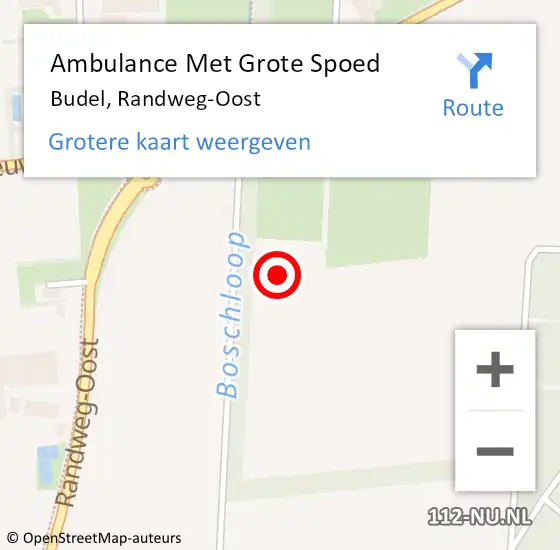 Locatie op kaart van de 112 melding: Ambulance Met Grote Spoed Naar Budel, Randweg-Oost op 11 augustus 2021 17:22