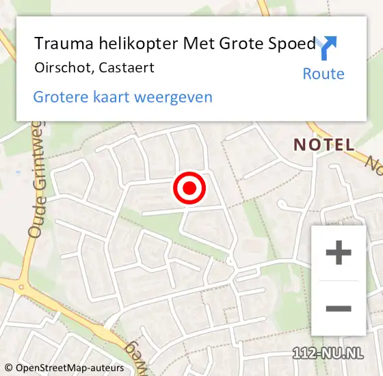 Locatie op kaart van de 112 melding: Trauma helikopter Met Grote Spoed Naar Oirschot, Castaert op 11 augustus 2021 17:27