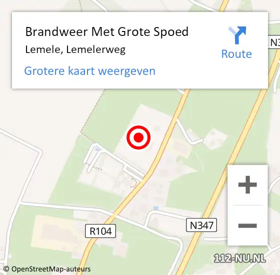 Locatie op kaart van de 112 melding: Brandweer Met Grote Spoed Naar Lemele, Lemelerweg op 11 augustus 2021 17:45