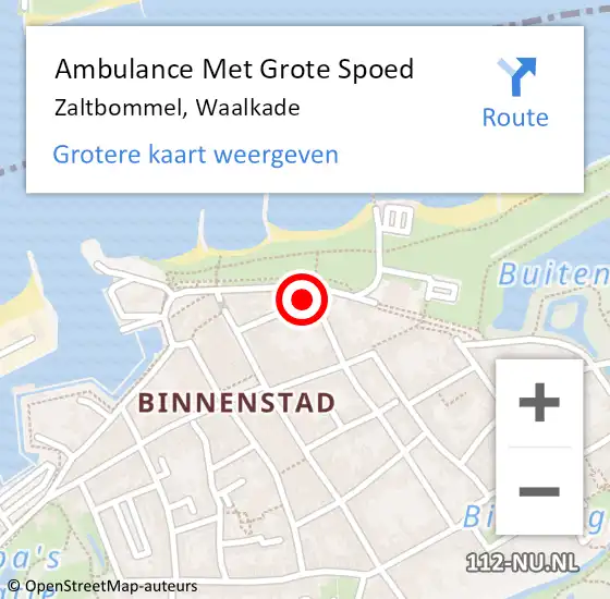 Locatie op kaart van de 112 melding: Ambulance Met Grote Spoed Naar Zaltbommel, Waalkade op 11 augustus 2021 17:55