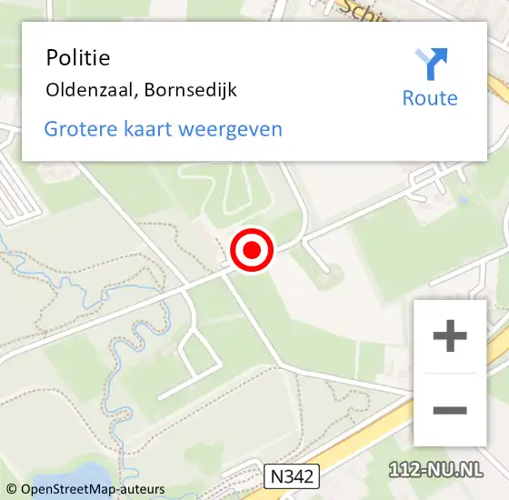 Locatie op kaart van de 112 melding: Politie Oldenzaal, Bornsedijk op 11 augustus 2021 18:01