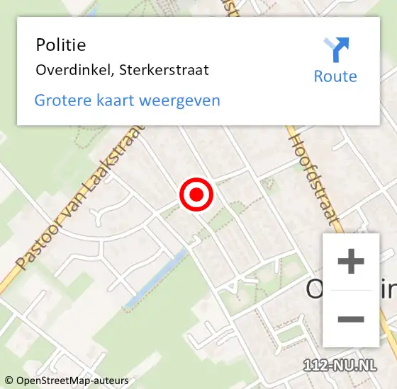 Locatie op kaart van de 112 melding: Politie Overdinkel, Sterkerstraat op 11 augustus 2021 18:36