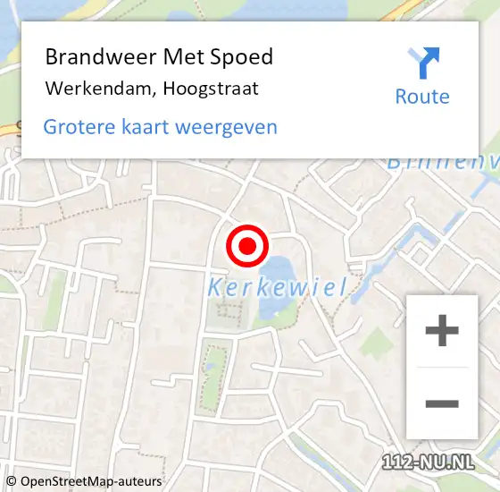 Locatie op kaart van de 112 melding: Brandweer Met Spoed Naar Werkendam, Hoogstraat op 11 augustus 2021 18:41