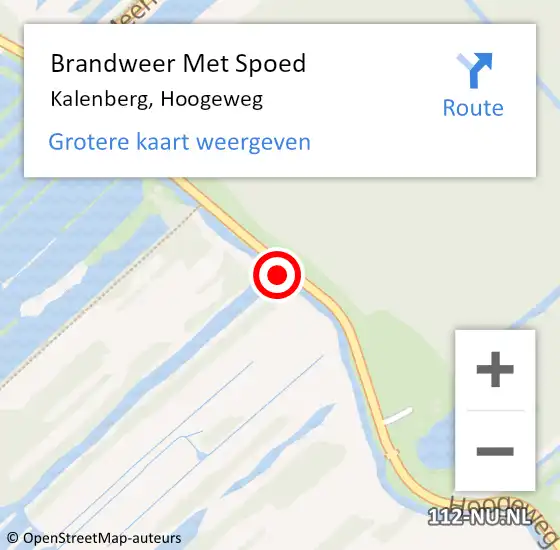 Locatie op kaart van de 112 melding: Brandweer Met Spoed Naar Kalenberg, Hoogeweg op 11 augustus 2021 19:06