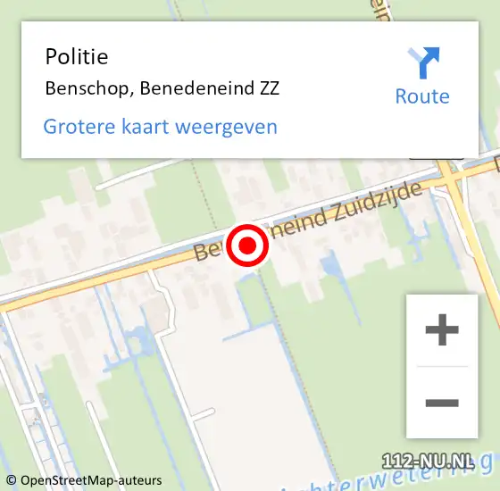 Locatie op kaart van de 112 melding: Politie Benschop, Benedeneind ZZ op 11 augustus 2021 19:19