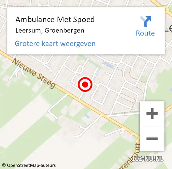 Locatie op kaart van de 112 melding: Ambulance Met Spoed Naar Leersum, Groenbergen op 19 juni 2014 12:49