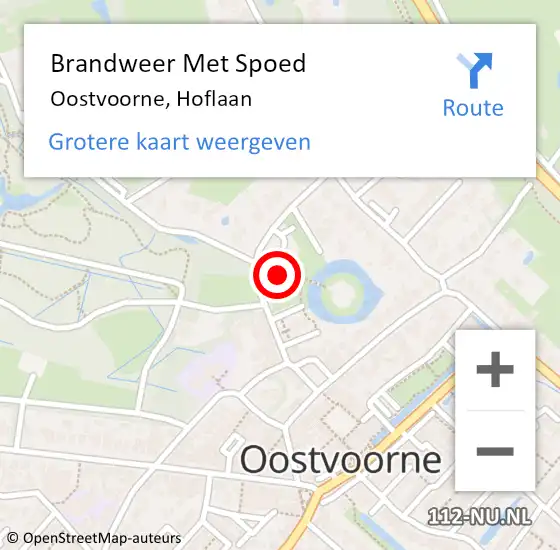 Locatie op kaart van de 112 melding: Brandweer Met Spoed Naar Oostvoorne, Hoflaan op 11 augustus 2021 19:42