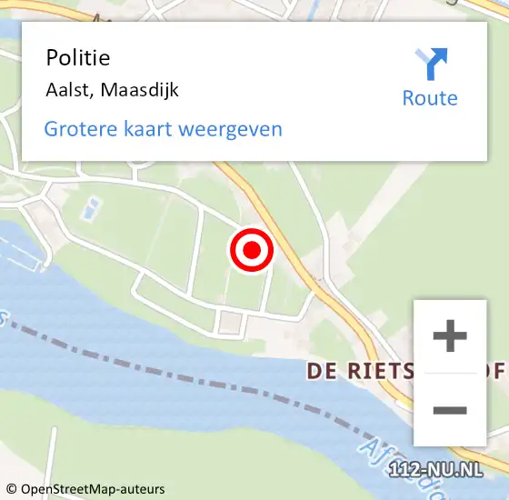 Locatie op kaart van de 112 melding: Politie Aalst, Maasdijk op 11 augustus 2021 20:02