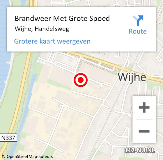 Locatie op kaart van de 112 melding: Brandweer Met Grote Spoed Naar Wijhe, Handelsweg op 11 augustus 2021 21:32