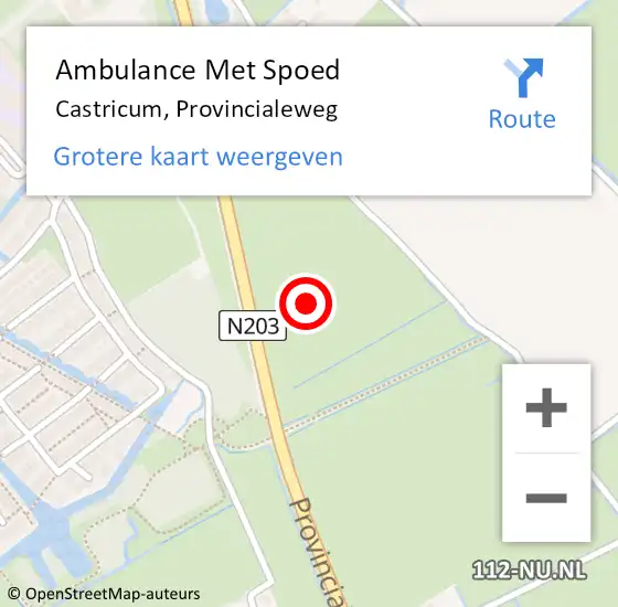 Locatie op kaart van de 112 melding: Ambulance Met Spoed Naar Castricum, Provincialeweg op 11 augustus 2021 21:42