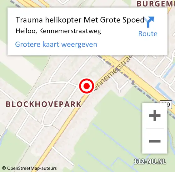 Locatie op kaart van de 112 melding: Trauma helikopter Met Grote Spoed Naar Heiloo, Kennemerstraatweg op 11 augustus 2021 21:54