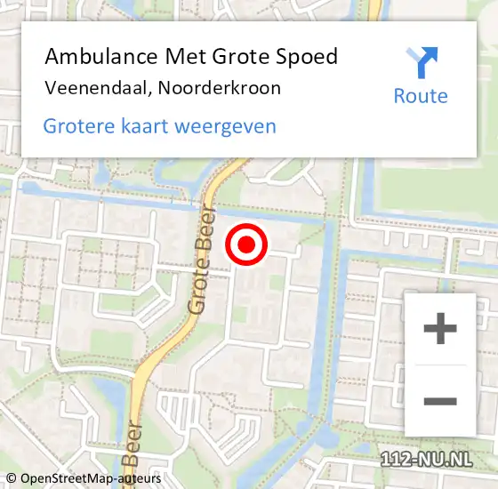 Locatie op kaart van de 112 melding: Ambulance Met Grote Spoed Naar Veenendaal, Noorderkroon op 11 augustus 2021 23:51