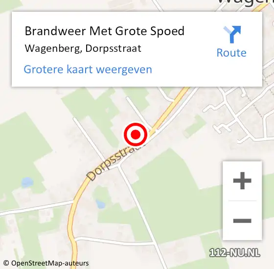 Locatie op kaart van de 112 melding: Brandweer Met Grote Spoed Naar Wagenberg, Dorpsstraat op 12 augustus 2021 00:10