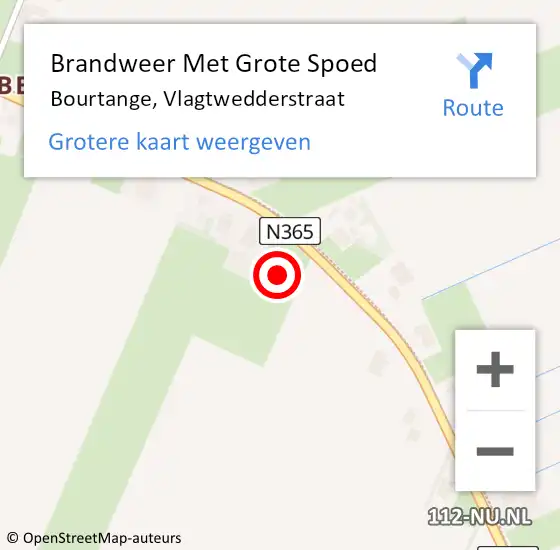 Locatie op kaart van de 112 melding: Brandweer Met Grote Spoed Naar Bourtange, Vlagtwedderstraat op 12 augustus 2021 01:17