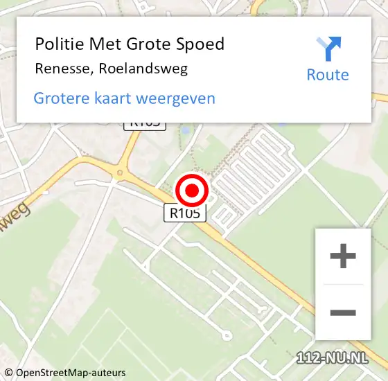 Locatie op kaart van de 112 melding: Politie Met Grote Spoed Naar Renesse, Roelandsweg op 12 augustus 2021 02:37