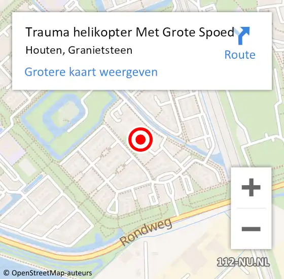 Locatie op kaart van de 112 melding: Trauma helikopter Met Grote Spoed Naar Houten, Granietsteen op 12 augustus 2021 06:12