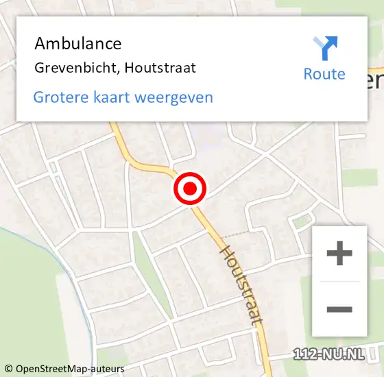 Locatie op kaart van de 112 melding: Ambulance Grevenbicht, Houtstraat op 19 juni 2014 13:21