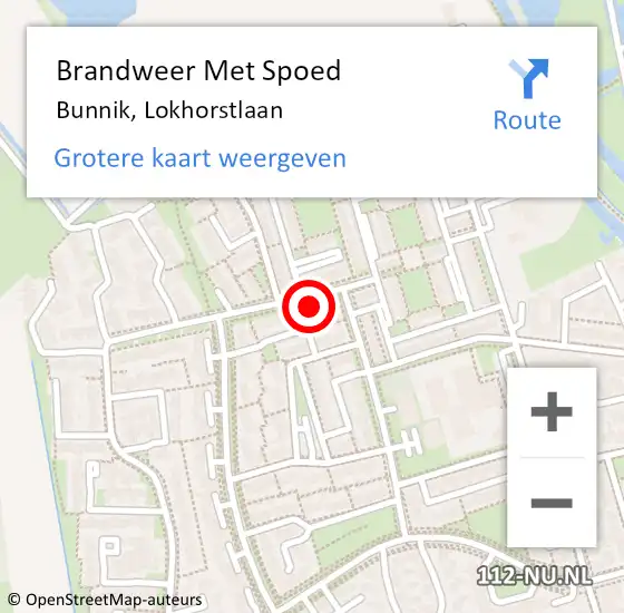 Locatie op kaart van de 112 melding: Brandweer Met Spoed Naar Bunnik, Lokhorstlaan op 12 augustus 2021 08:38