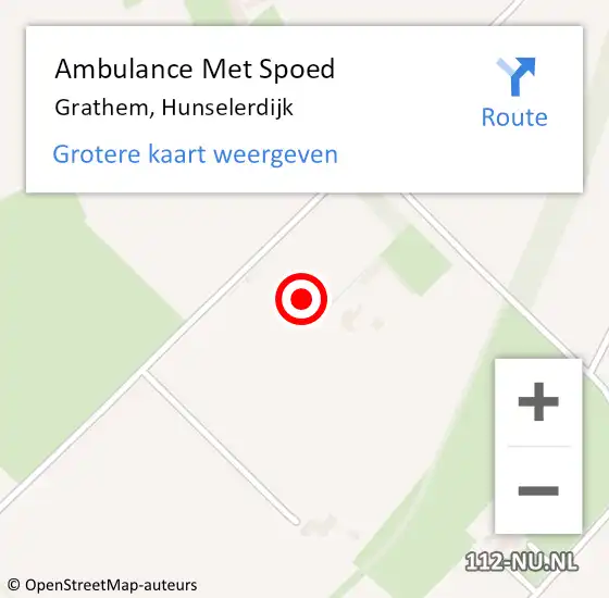 Locatie op kaart van de 112 melding: Ambulance Met Spoed Naar Grathem, Hunselerdijk op 12 augustus 2021 08:48