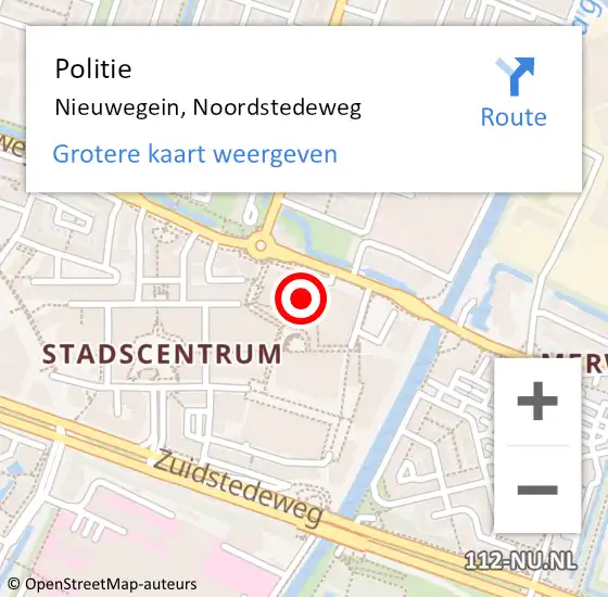 Locatie op kaart van de 112 melding: Politie Nieuwegein, Noordstedeweg op 12 augustus 2021 09:09