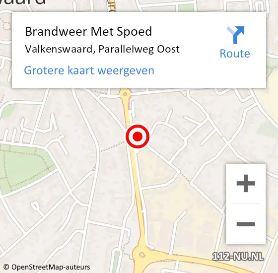 Locatie op kaart van de 112 melding: Brandweer Met Spoed Naar Valkenswaard, Parallelweg Oost op 12 augustus 2021 10:33