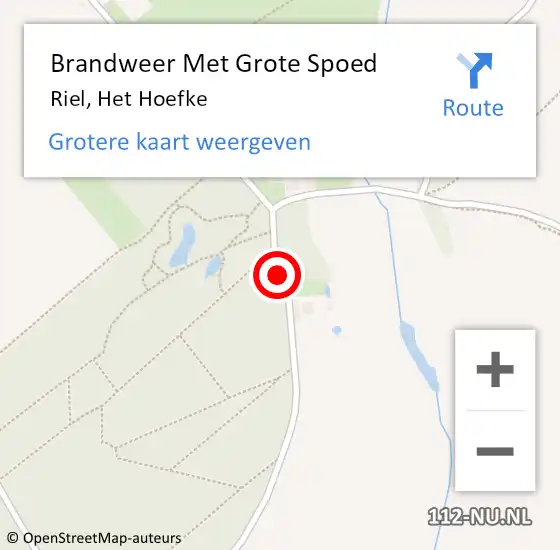 Locatie op kaart van de 112 melding: Brandweer Met Grote Spoed Naar Riel, Het Hoefke op 19 juni 2014 13:33