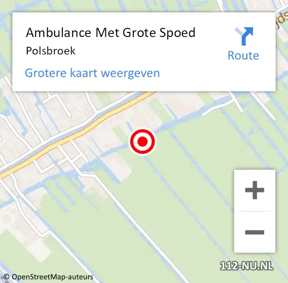 Locatie op kaart van de 112 melding: Ambulance Met Grote Spoed Naar Polsbroek op 12 augustus 2021 11:02