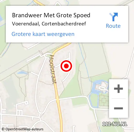 Locatie op kaart van de 112 melding: Brandweer Met Grote Spoed Naar Voerendaal, Cortenbacherdreef op 12 augustus 2021 11:23