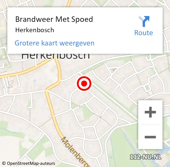Locatie op kaart van de 112 melding: Brandweer Met Spoed Naar Herkenbosch op 12 augustus 2021 11:37