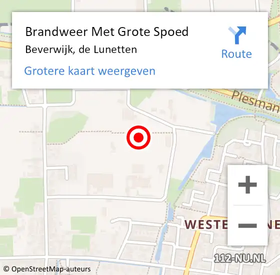 Locatie op kaart van de 112 melding: Brandweer Met Grote Spoed Naar Beverwijk, de Lunetten op 12 augustus 2021 11:40