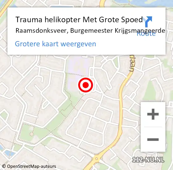 Locatie op kaart van de 112 melding: Trauma helikopter Met Grote Spoed Naar Raamsdonksveer, Burgemeester Krijgsmangeerde op 12 augustus 2021 11:45