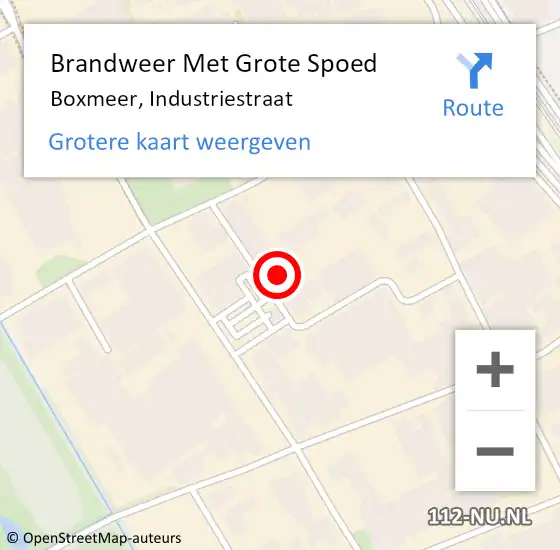 Locatie op kaart van de 112 melding: Brandweer Met Grote Spoed Naar Boxmeer, Industriestraat op 12 augustus 2021 11:49