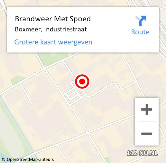 Locatie op kaart van de 112 melding: Brandweer Met Spoed Naar Boxmeer, Industriestraat op 12 augustus 2021 11:53