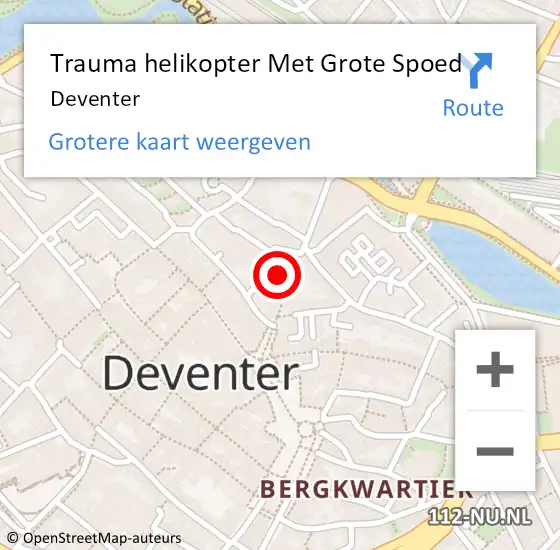 Locatie op kaart van de 112 melding: Trauma helikopter Met Grote Spoed Naar Deventer op 12 augustus 2021 12:30