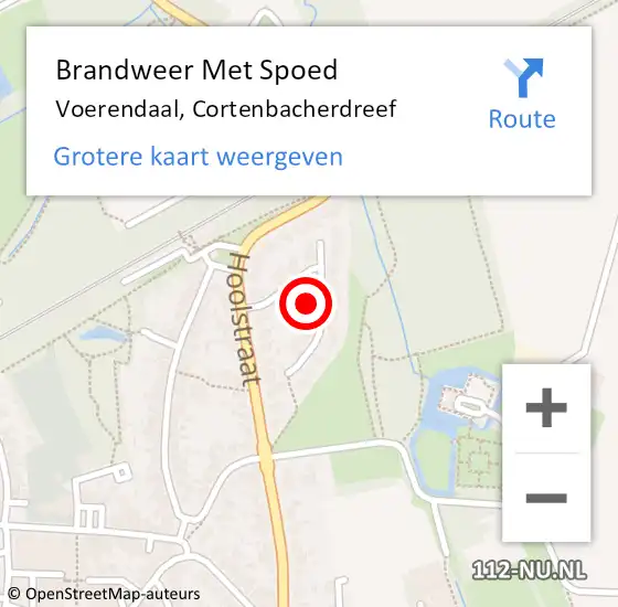 Locatie op kaart van de 112 melding: Brandweer Met Spoed Naar Voerendaal, Cortenbacherdreef op 12 augustus 2021 12:32